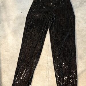 Express Shimmering Black Sequin Trousers